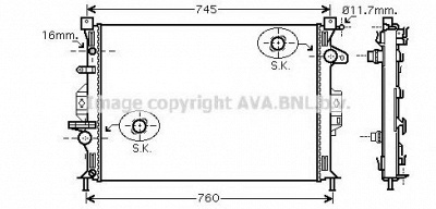 AVA QUALITY COOLING fda2425 -  Радиатор, охлаждение двигателя